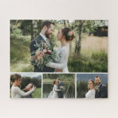 Moderne Personalisierte 4-Foto-Collage-Puzzle Puzzle (Horizontal)