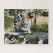 Moderne Personalisierte 4-Foto-Collage-Puzzle