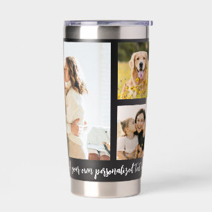 Moderne personalisierte 5-Foto-Collage Thermobecher
