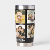 Moderne personalisierte 5-Foto-Collage Thermobecher (Rückseite)