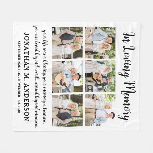 Moderne Personalisierte 6 Bilder Erinnerung Fleecedecke (Vorderseite (Horizontal))