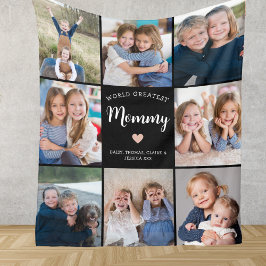 Moderne Personalisierte 8-Foto Collage für Mommy Fleecedecke