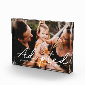 Moderne personalisierte Adoptionsankündigung Fotoblock (Rechts)