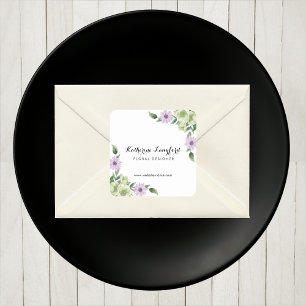Moderne Personalisierte Aquarell-Aufkleber Quadratischer Aufkleber