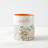 Moderne personalisierte Aquarellfarben-Girl Zweifarbige Tasse (Mittel)