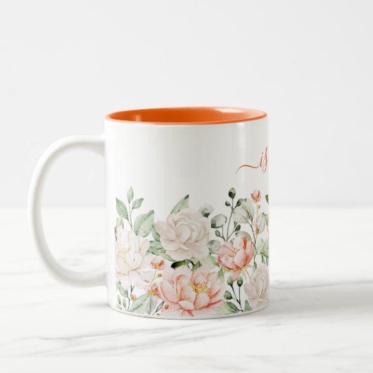 Moderne personalisierte Aquarellfarben-Girl Zweifarbige Tasse (Links)