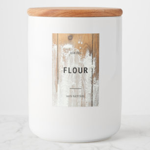 Moderne Personalisierte Backmehl Schwarze Schrifta Lebensmitteletikett