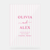 Moderne Personalisierte Begrüßung in heiß rosa Acrylschild (Vorderseite)