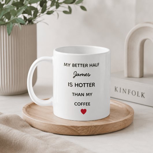 Moderne Personalisierte Bessere Hälfte Kaffeetasse