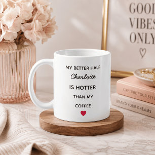 Moderne Personalisierte Bessere Hälfte Kaffeetasse