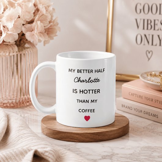 Moderne Personalisierte Bessere Hälfte Kaffeetasse