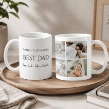 Moderne Personalisierte Beste Dad Foto-Collage-Tas