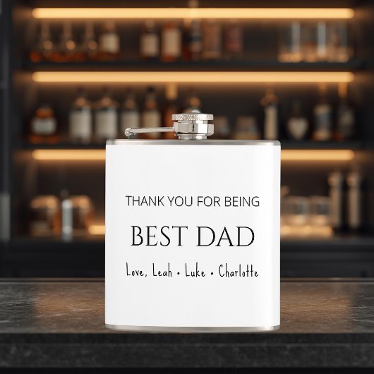Moderne personalisierte beste Papa-Flasche als Ges Flachmann