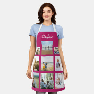 Moderne Personalisierte Bezeichnung Foto Collage F Schürze