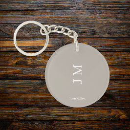 Moderne Personalisierte Bezeichnung & Initialen Schlüsselanhänger