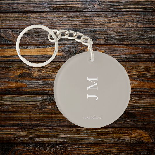 Moderne Personalisierte Bezeichnung & Initialen Schlüsselanhänger