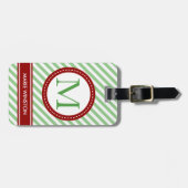 moderne personalisierte Bezeichnung Monogramm-Stre Gepäckanhänger (Vorderseite horizontal)