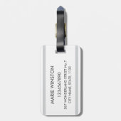 moderne personalisierte Bezeichnung Monogramm-Stre Gepäckanhänger (Rückseite vertikal)