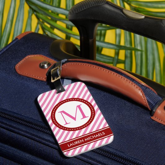 moderne personalisierte Bezeichnung Monogramm Stri Gepäckanhänger (Vorderseite Insitu 1)