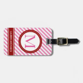 moderne personalisierte Bezeichnung Monogramm Stri Gepäckanhänger (Vorderseite horizontal)