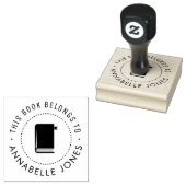 moderne personalisierte Bibliotheksbücherei - Brie Gummistempel (Stempel)