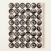Moderne Personalisierte Black Cream Circles 2023 Planer (Rückseite)