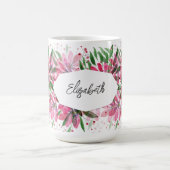 Moderne Personalisierte Blume blühen Wasserfarbenr Kaffeetasse (Mittel)
