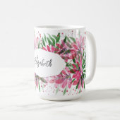 Moderne Personalisierte Blume blühen Wasserfarbenr Kaffeetasse (VorderseiteRechts)