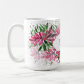 Moderne Personalisierte Blume blühen Wasserfarbenr Kaffeetasse (Links)