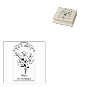 Moderne Personalisierte Blume Ex Libris Gummistempel (Stempel)