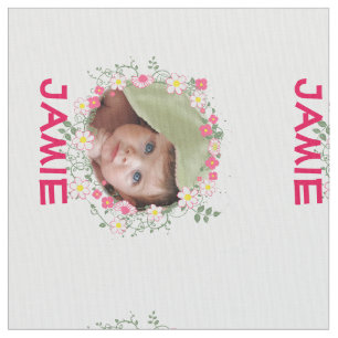 Moderne Personalisierte Blumengarten Ihr Foto Stoff