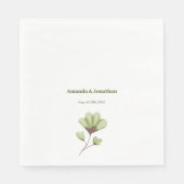 Moderne Personalisierte Boho Green Wedding Serviette (Vorderseite)