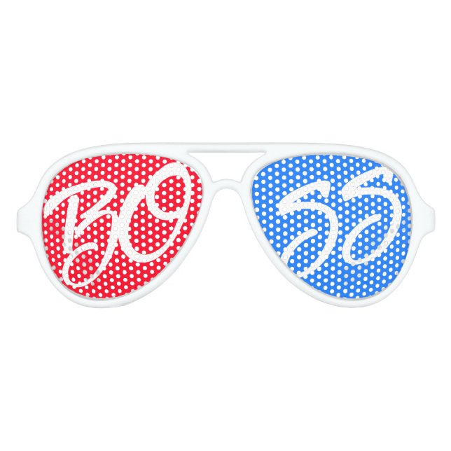 Moderne Personalisierte Boss rot und blau Partybrille (Vorderseite)