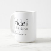 Moderne, personalisierte Brautparty-Geschenke Kaffeetasse (Vorderseite Links)
