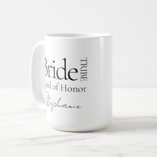 Moderne, personalisierte Brautparty-Geschenke Kaffeetasse (Vorderseite Links)