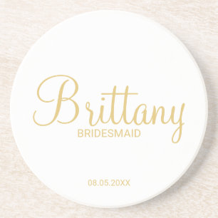 Moderne Personalisierte Bridesmädchen mit Goldschr Getränkeuntersetzer