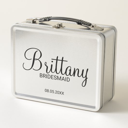 Moderne Personalisierte Bridesmaids Geschenkboxen Metall Lunch Box (Vorderseite)