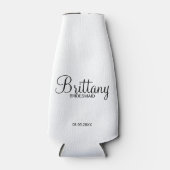 Moderne Personalisierte Bridesmaier in Schwarz und Flaschenkühler (Vorderseite)