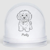 Moderne personalisierte Cockapoo-Hund-Weihnachten Schneekugeln (Vorderseite)