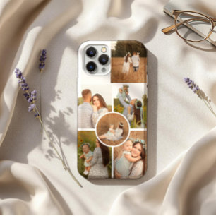 Moderne personalisierte Collage mit sechs Fotos iPhone 16 Pro Max Hülle