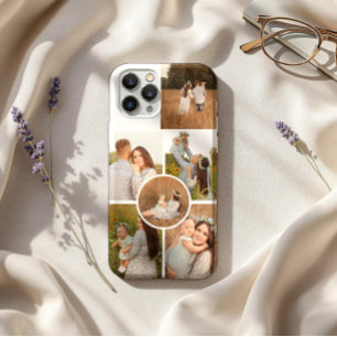 Moderne personalisierte Collage mit sechs Fotos iPhone 15 Pro Hülle