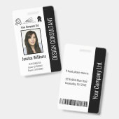 Moderne Personalisierte Corporate Employee Black I Ausweis (Vorder- & Rückseite)