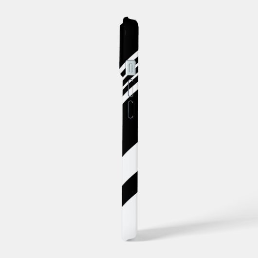 Moderne personalisierte Diagonalstreifen iPhone 15 Hülle (Linke Seite)
