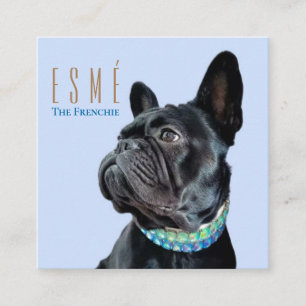 Moderne Personalisierte Doppelfoto-QR Esmé Quadratische Visitenkarte