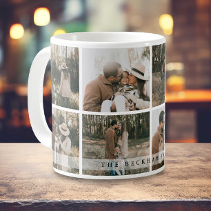 Moderne Personalisierte Familienfoto-Collage Benut Kaffeetasse