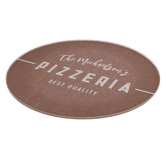 Moderne Personalisierte Familienname Typografie Pi Schneidebrett (Ecke)