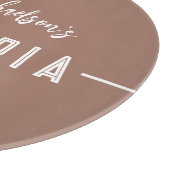 Moderne Personalisierte Familienname Typografie Pi Schneidebrett (Ecke)