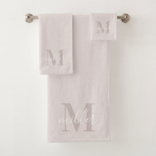 Moderne personalisierte Familiennamensmonogramme i Badhandtuch Set