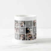 Moderne Personalisierte "Family" 16-Foto Collage Kaffeetasse (Mittel)