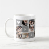 Moderne Personalisierte "Family" 16-Foto Collage Kaffeetasse (Links)
